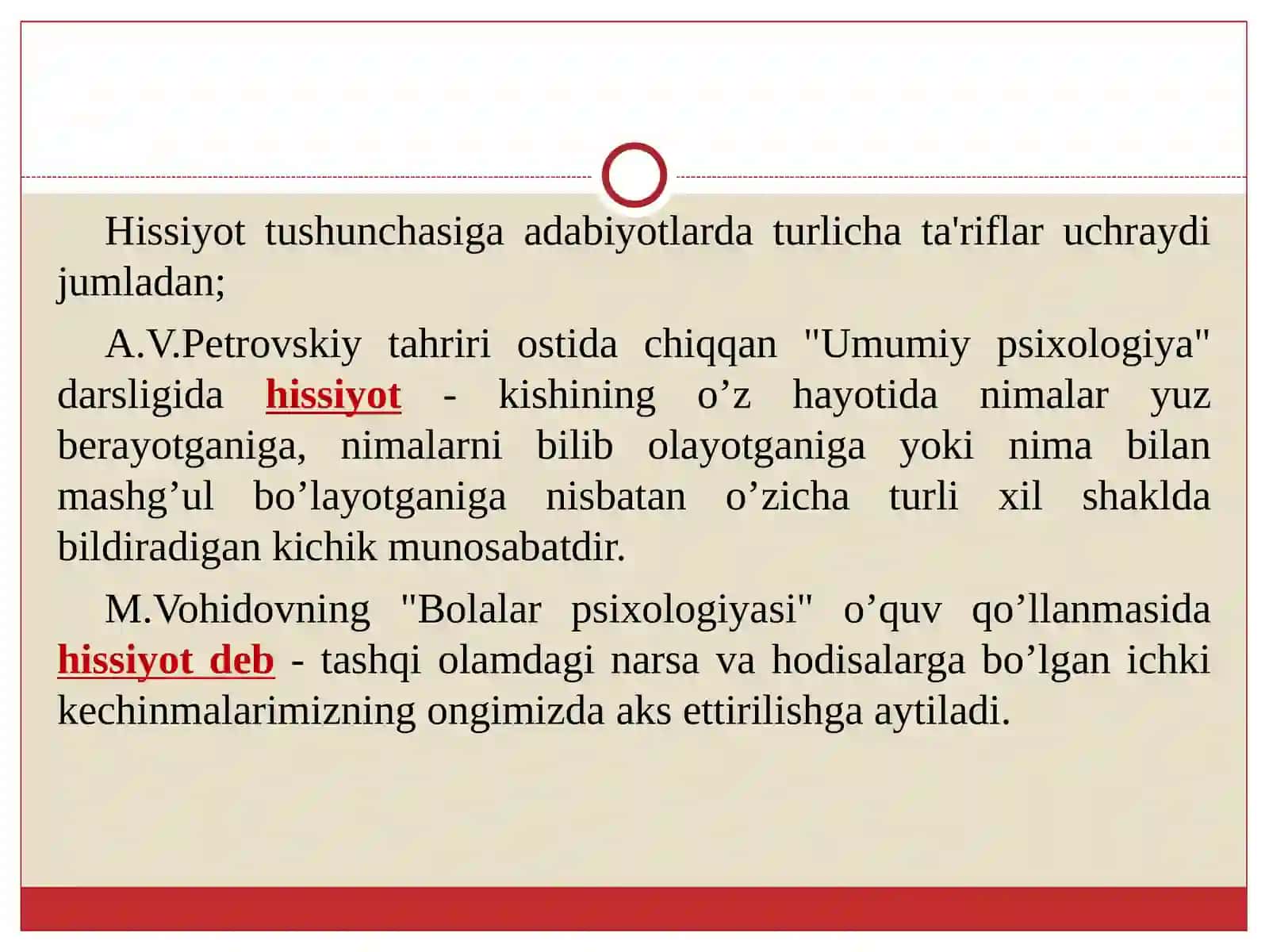 SHAXSNING HISSIY IRODAVIY MOTIVATSION SOHASI- EMOTSIYA, HISSIYOT, IRODA 3
