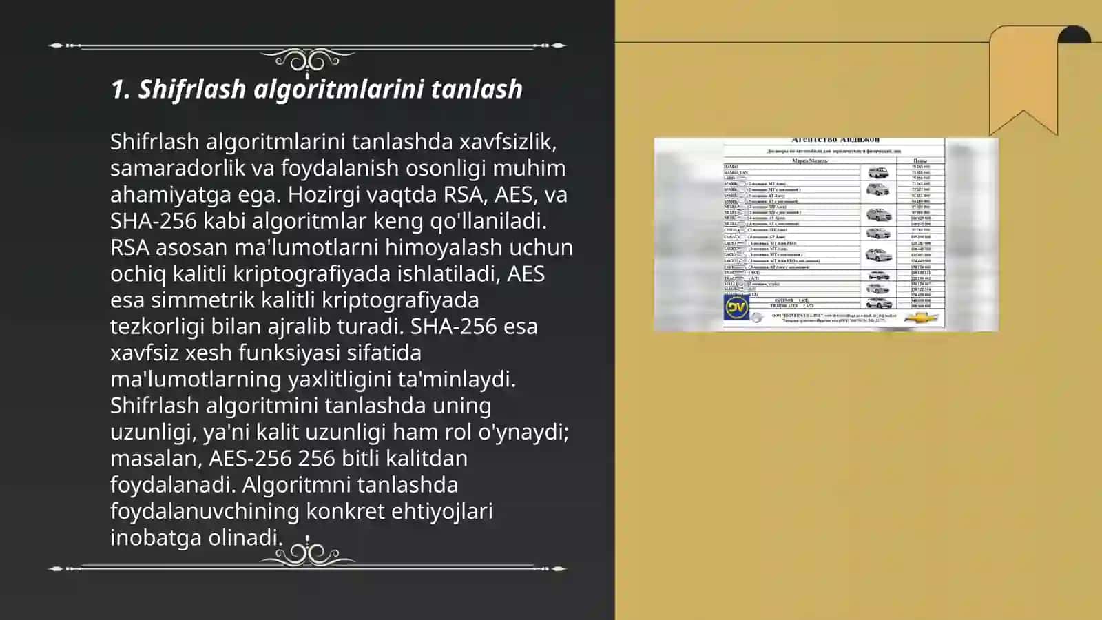 Shifrlash algoritmlarini tanlash 3