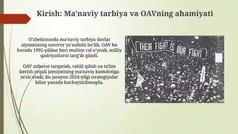 Manaviytarbiyada OzbekistonRespublikasida ommaviyaxborotvositalari faoliyatiningornivatamoyili 3