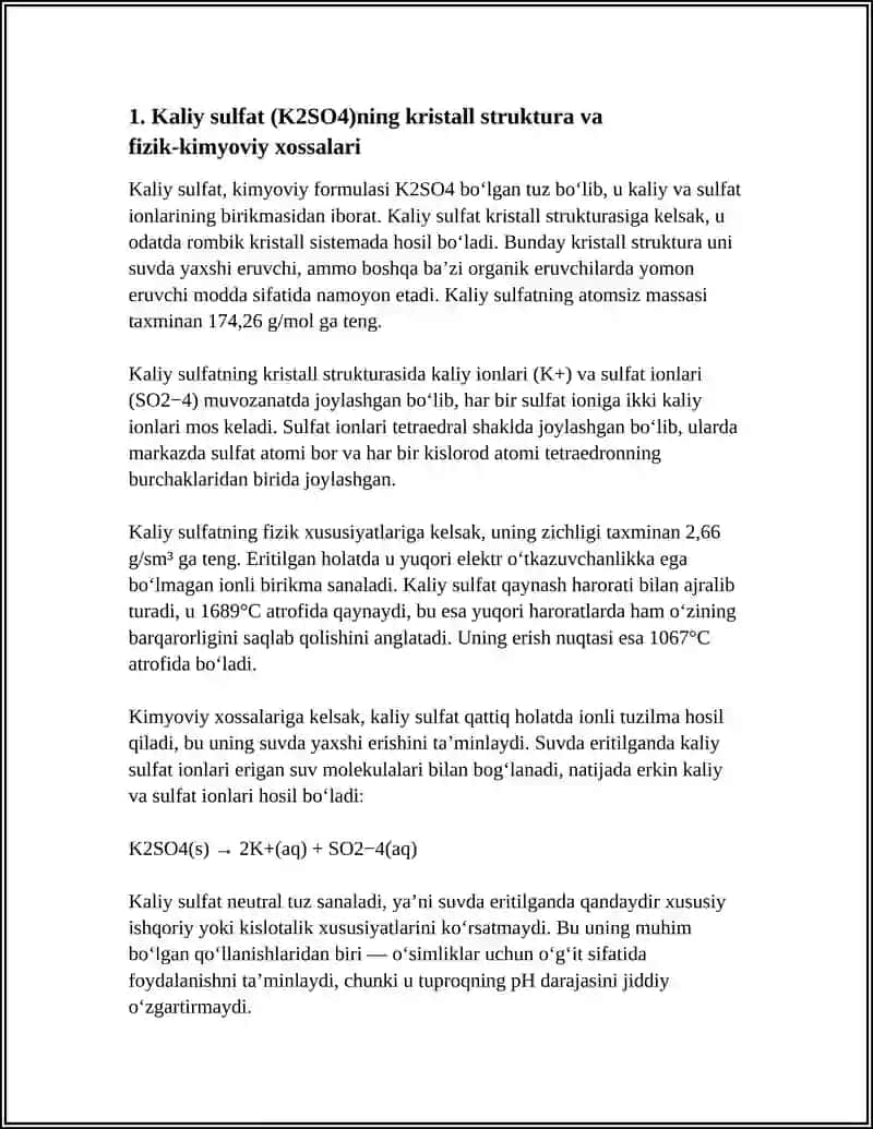 KALIY SULFAT OLISH USULLARI VA ULARNING FIZIK-KIMYOVIY ASOSLARI 3
