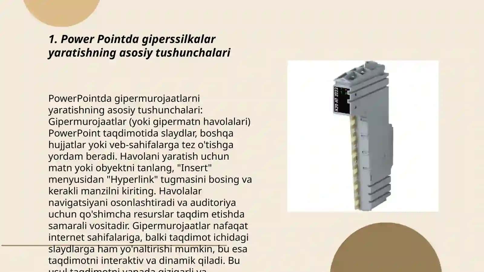 Ms Power Pointda o'rgatuvchi-interaktiv taqdimotlar yaratish 3