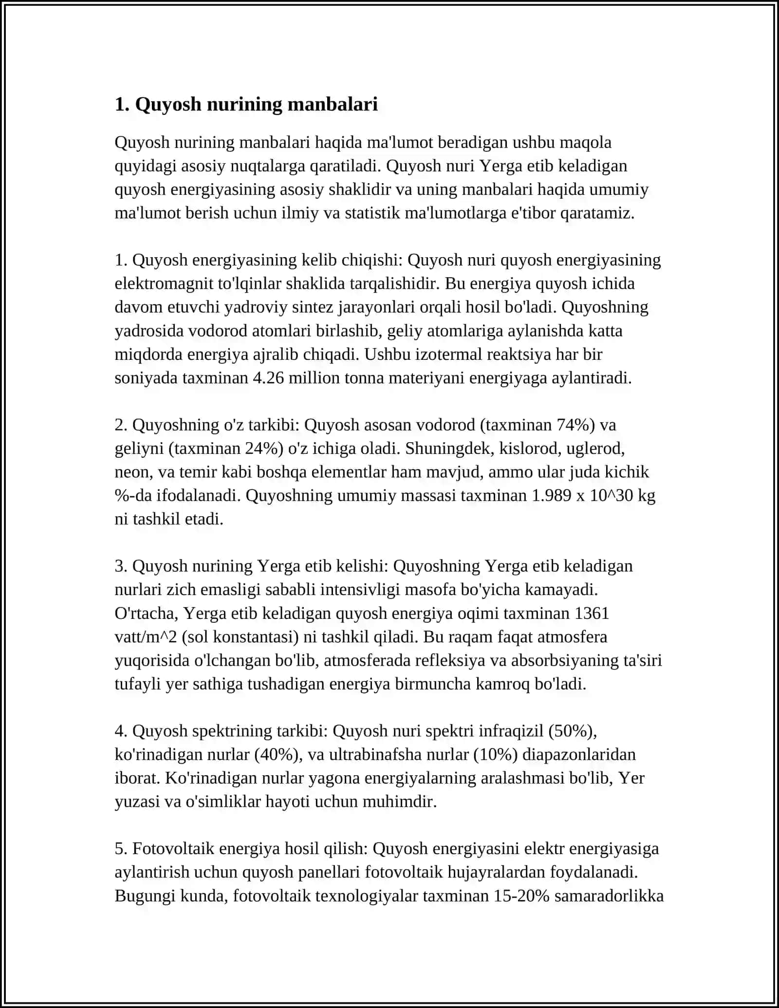 KOINOT NURLARI KOINOT NURLARINING MANBALARI ENERGIYASI VA KIMYOVIY TARTIBI 3