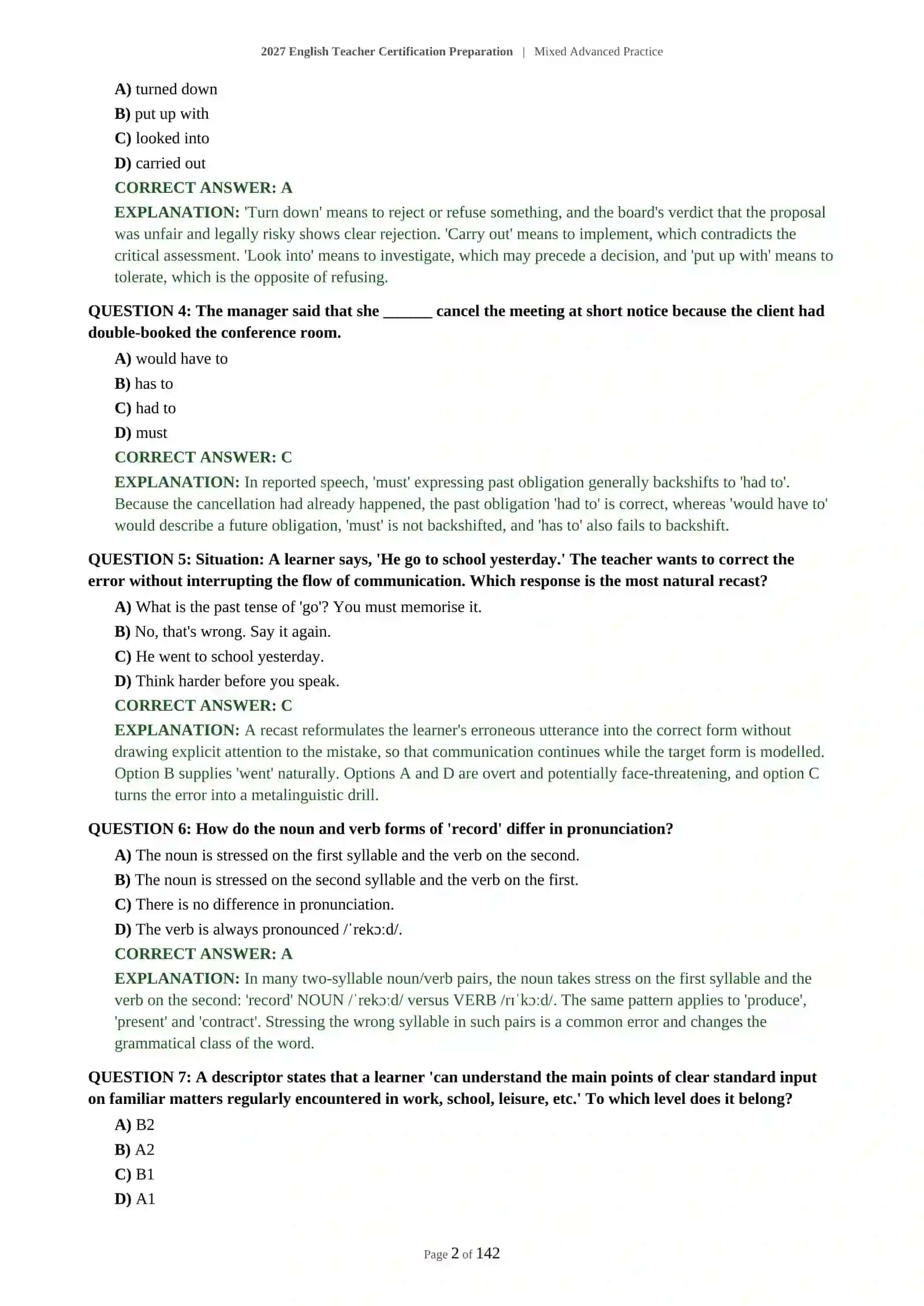 2027 English Teacher Certification Preparation | Mixed Advanced Practice 3