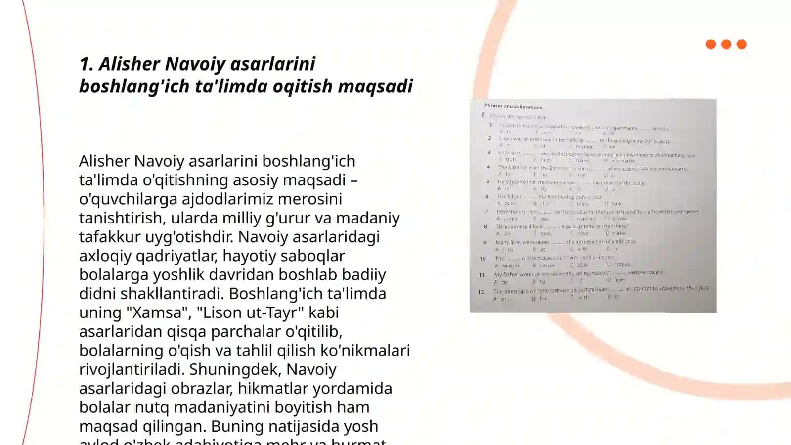 Boshlanģich ta'limda Alisher Navoiy asarlarini òqitish usullari fanining maqsad va vazifalari 3