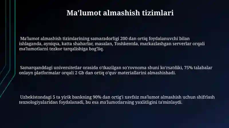 Ma'lumot almashish tizimlari 3