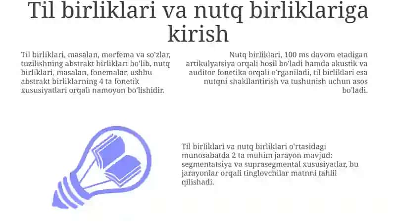 Til birliklari va nutq birliklari 3