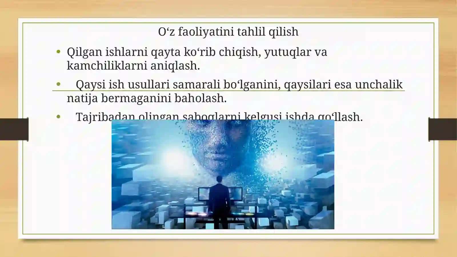 O‘zfaoliyatinitahlilqilishvabaholash–kasbiyrivojlanishasosi 3