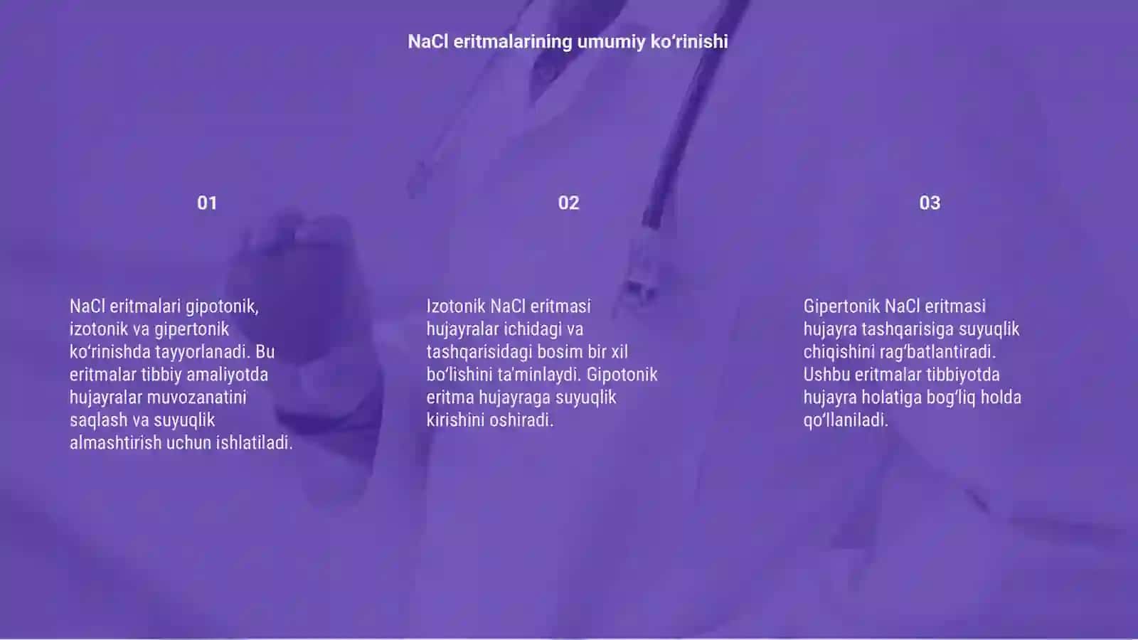 NaCl ning izotonik gipotonik Va gipertonik eritmalarini tayyorlash 3