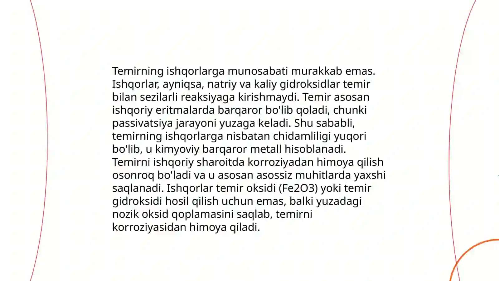 Temir,kobalt va Nikelni ishqorlarga munosabati 3