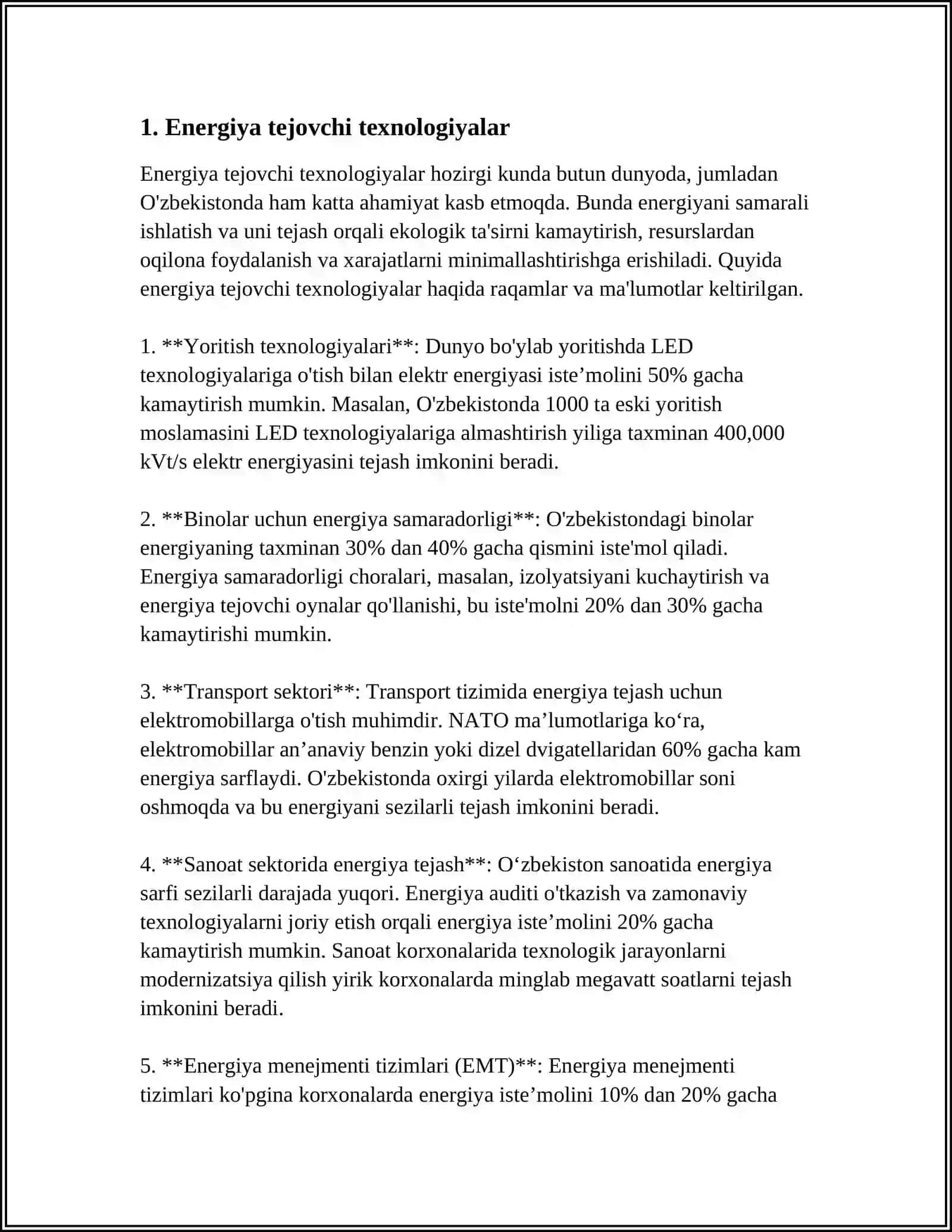 TEXNOLOGIK JARAYONLAR SAMARADORLIGINI YAXSHILASH 3