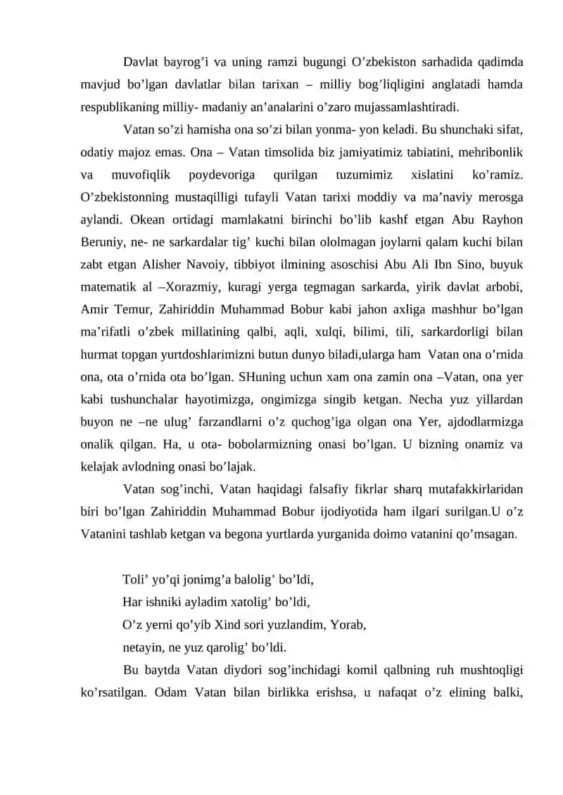 “VATAN SAJDAGOH KABI MUQADDASDIR” MAVZUSIDAGI TARBIYAVIY TADBIR SSENARIYSINI TASHKIL ETISH 3