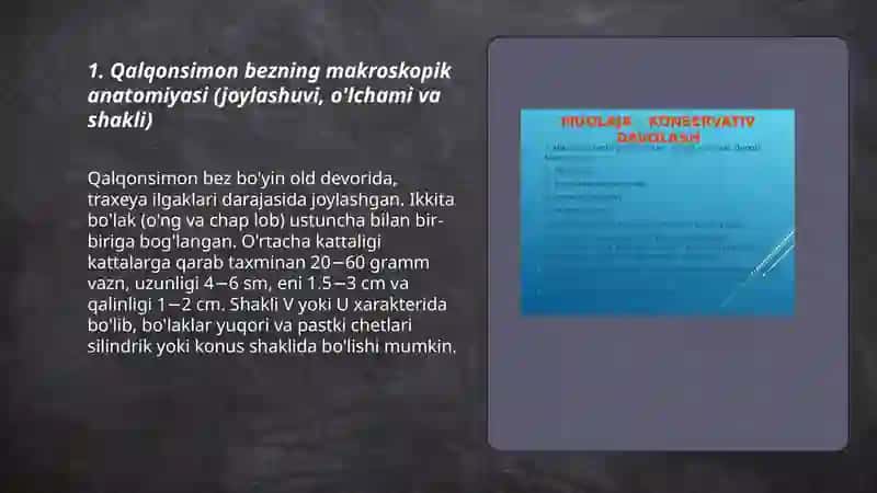 Qalqonsimon bez anatomiyasi, fiziologiyasi. Klinikasi. Davolash usullari 3