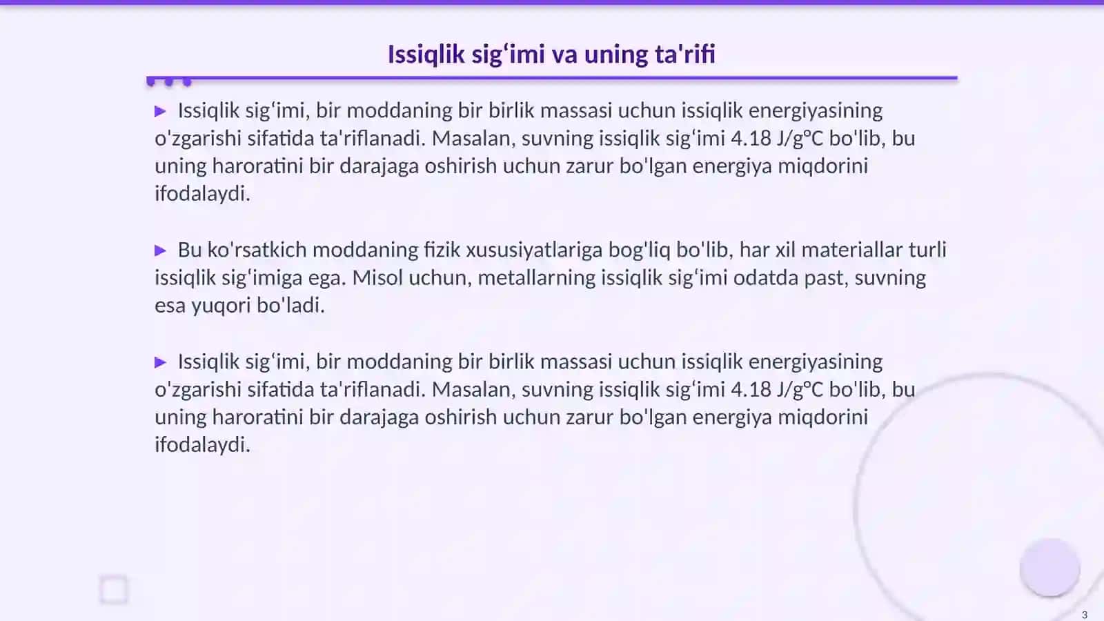 Issiqlik sigʻimining jarayonga va haroratga bogʻliqligi 3
