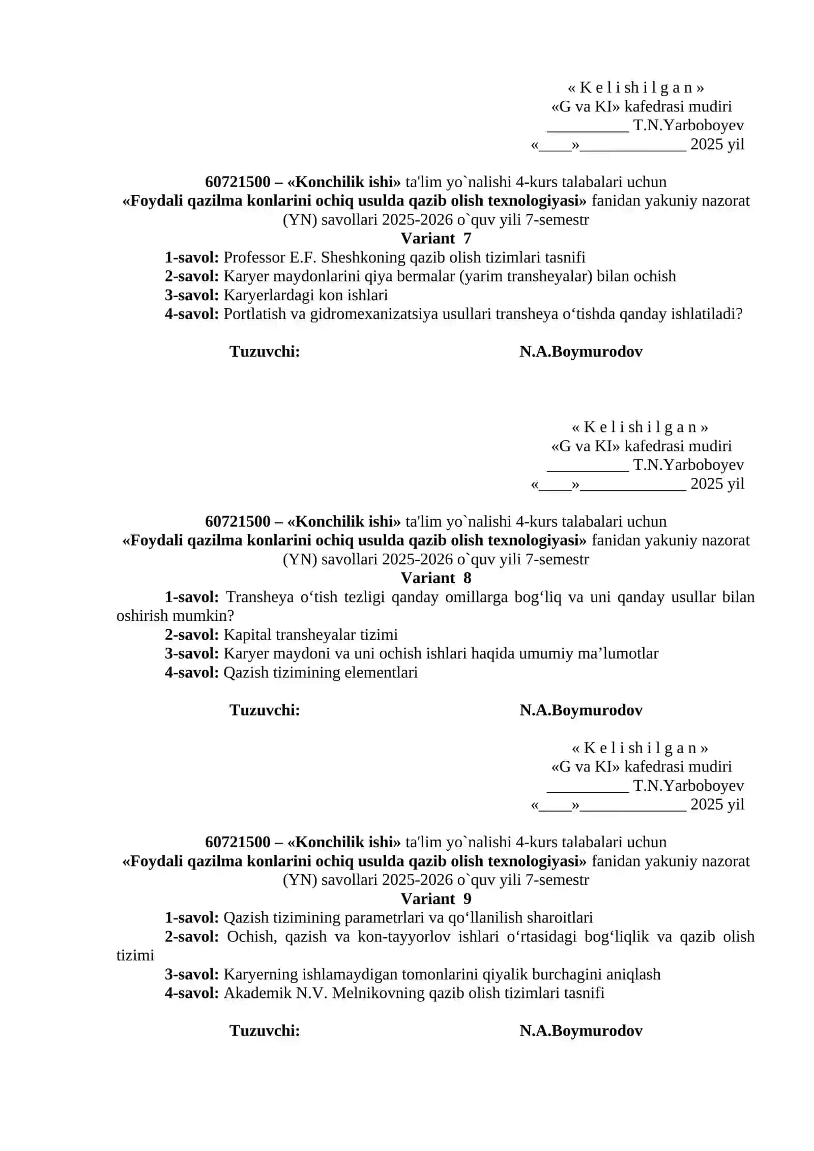 Foydali qazilma konlarini ochiq usulda qazib olish texnologiyasi 3
