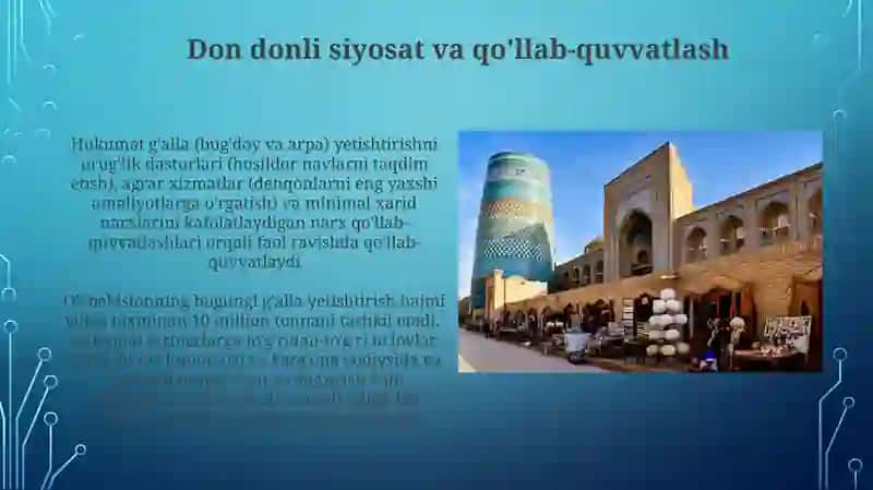 O'zbekistonda donli ekinlar yetishtirishning hozigri holati va uning rivojlanish istiqbollari 3