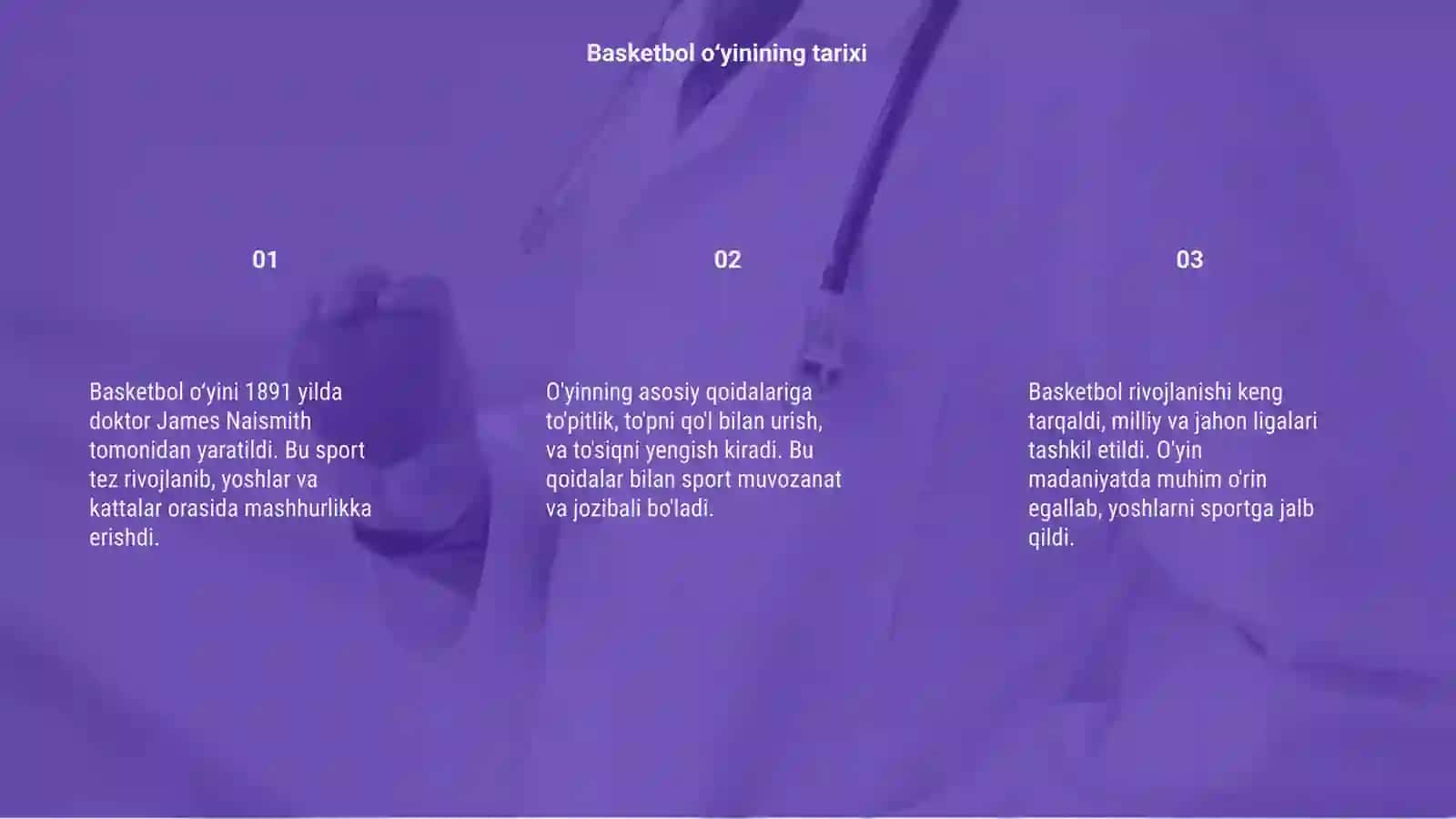 Basketbol oʻyinining kelib chiqishi, qoidalari va rivojlantirish tarixi 3