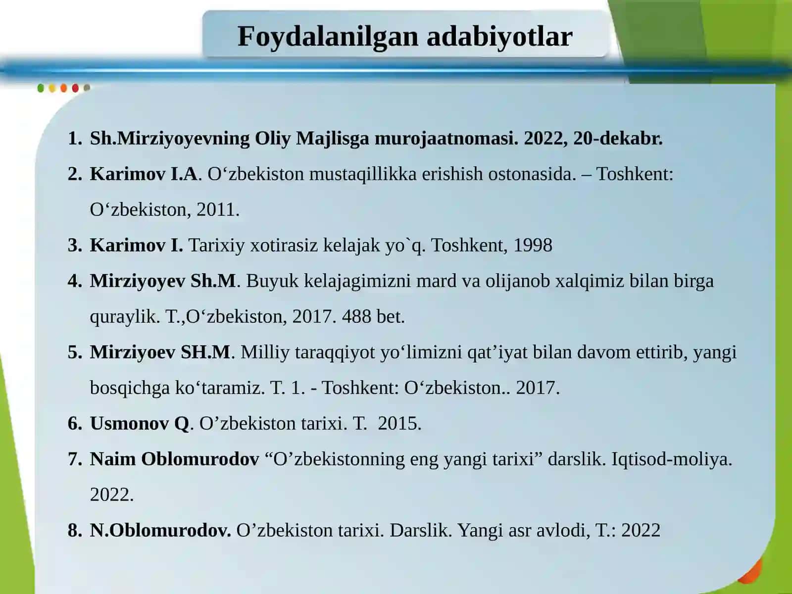 “O’zbekistonda demokratik,   fuqarolik jamiyati asoslarining shakllanishi,  amalga oshirilgan siyosiy islohotlar” 3