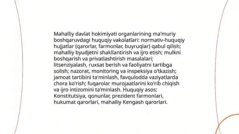Ma'muriy huquq-ommaviy huquqiy boshqaruvini amalga oshirishning huquqiy asosi 3