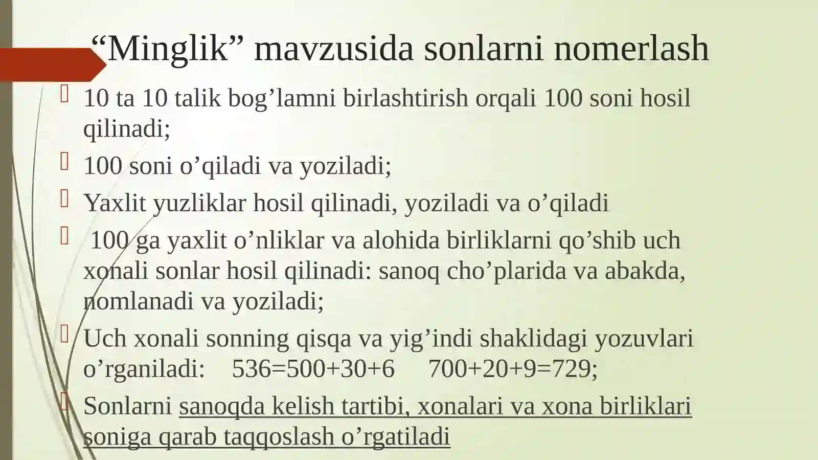 Boshlang‘ich sinflarda ko‘p xonali sonlar ustida nomanfiy butun sonlarni nomerlashga o‘rgatish metodikasi 3