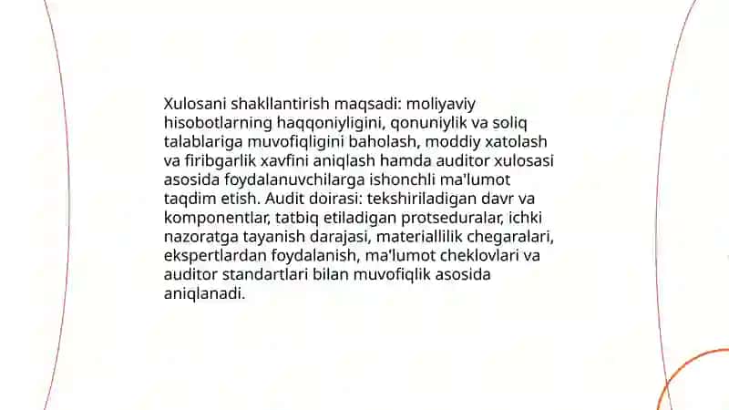 Auditorlik xulosasini shakllantirish jarayoni 3
