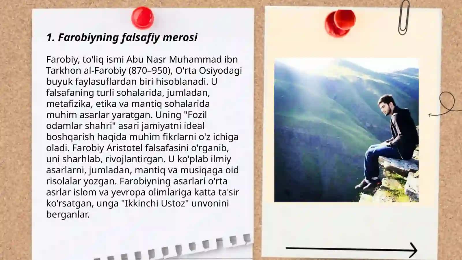 Farobiyning falsafaga qoʻshgan hissasi keyin borliq va bilish haqidagi qarashlari 3