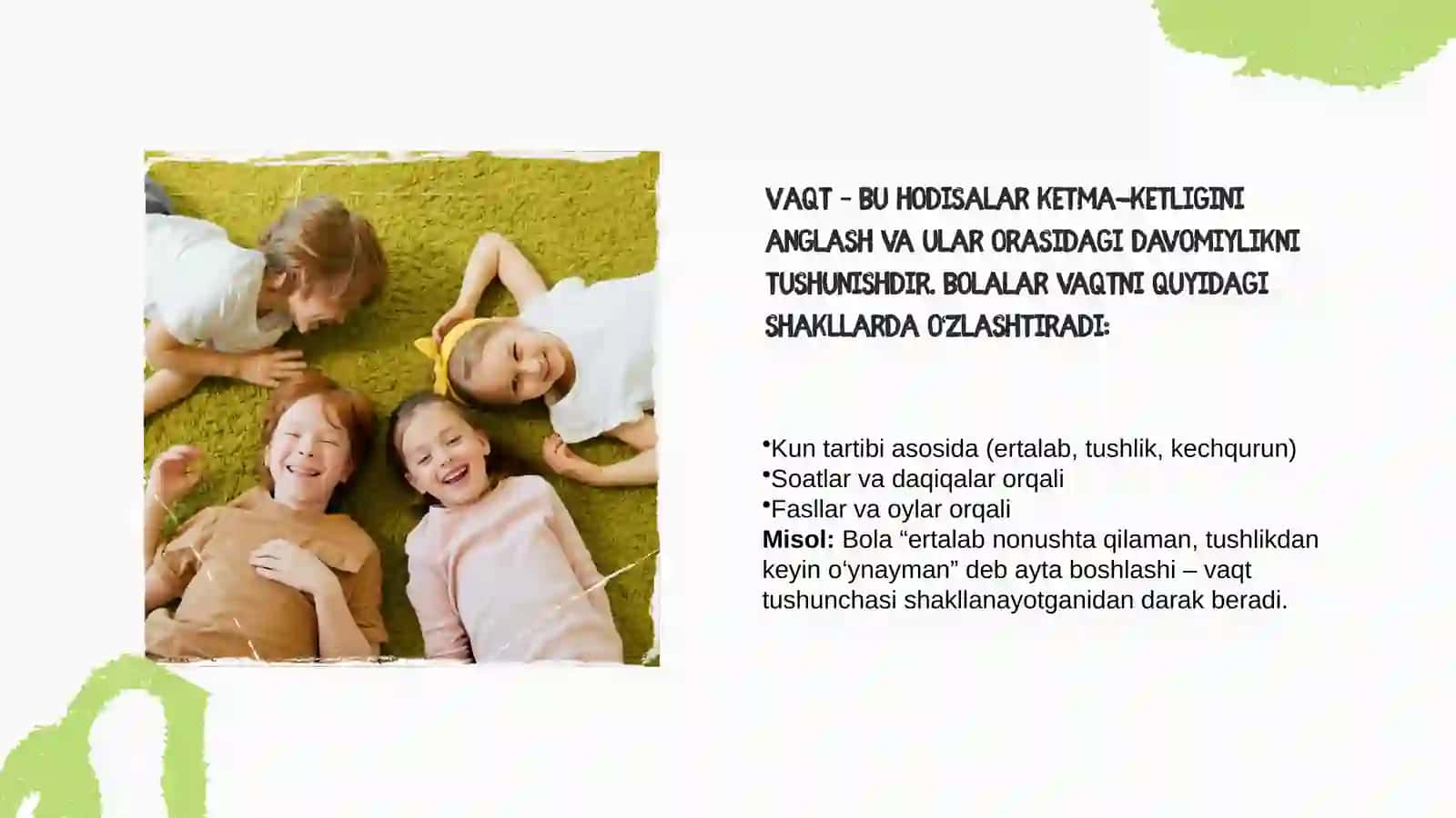 Vaqtushunchasini shakllantirish data'limi yo'yinlardan foydalanish 3