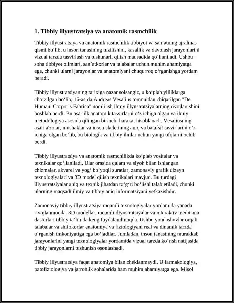 Tibbiy illyustratsiya va anatomik rasmchilik 3