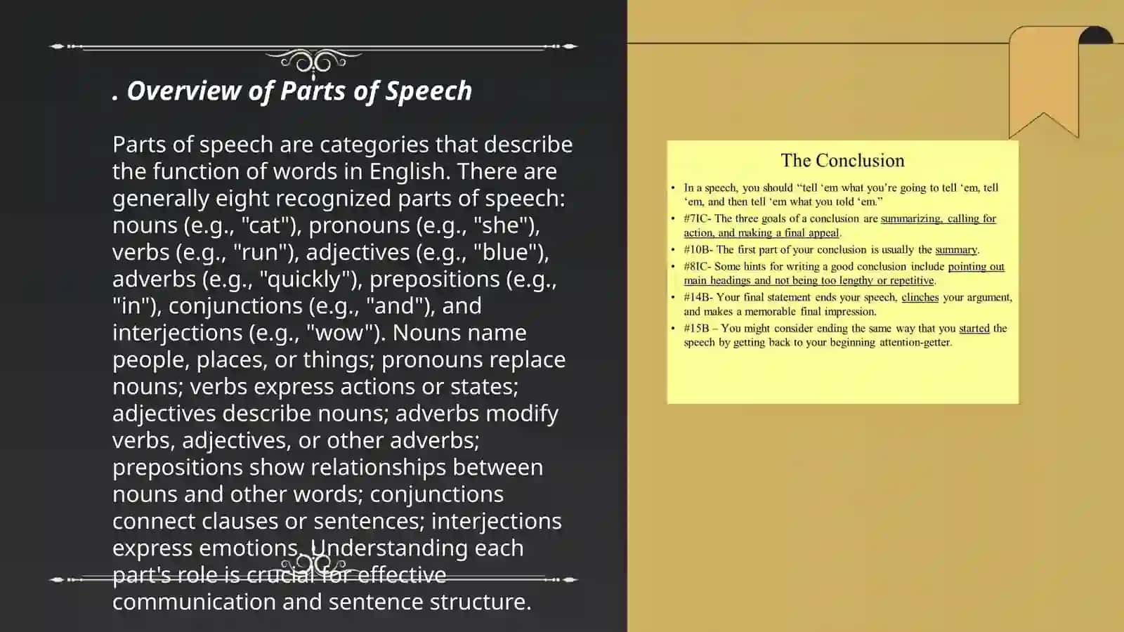General Information about Parts of Speech Presentation 3