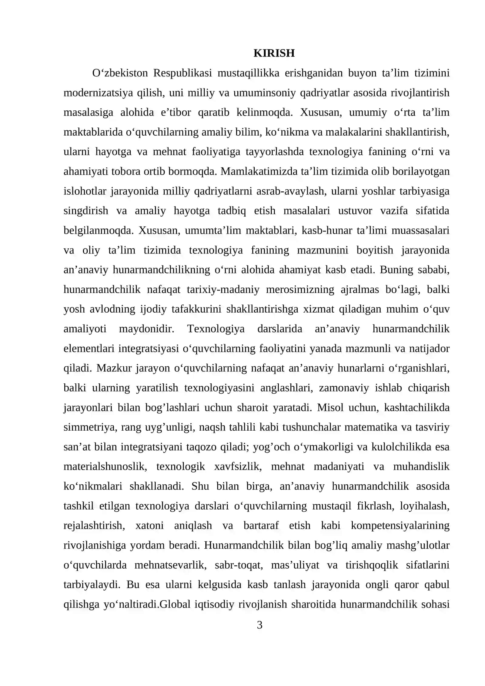 An’anaviy hunarmandchilikni texnologiya darslarida integratsiyalashning samarali yoʻllari 3