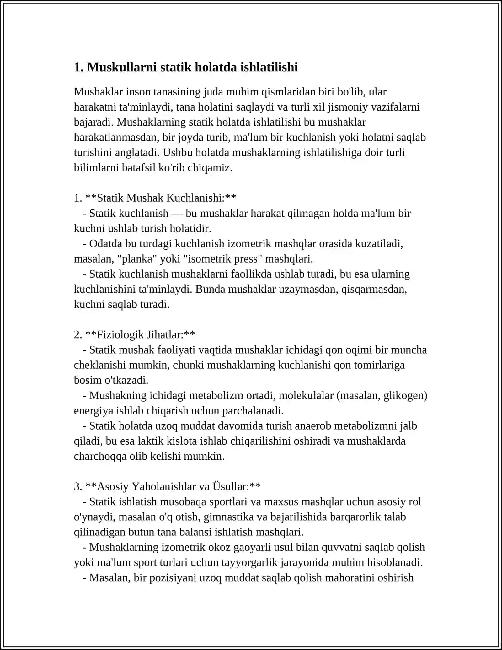 MUSKULLARNI STATIK VA DINAMIK XOLATLARDA BAJARADIGAN ISH TURLARI 3