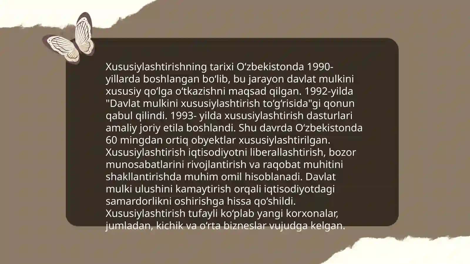 Iqtisodiy islohotlar xususiy mulkchilikning shakillanishi 3