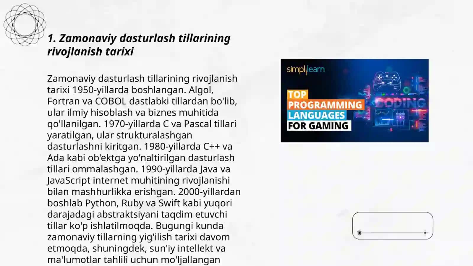 Zamonaviy dasturlash tillari 3