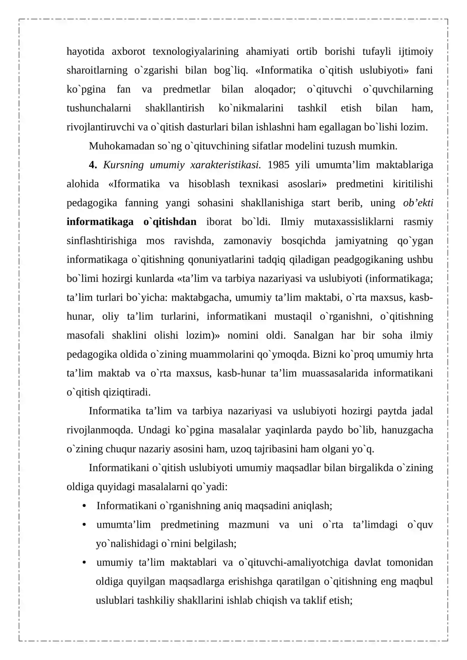 Mutaxassislik fanlarini o`qitish metodikasi 3