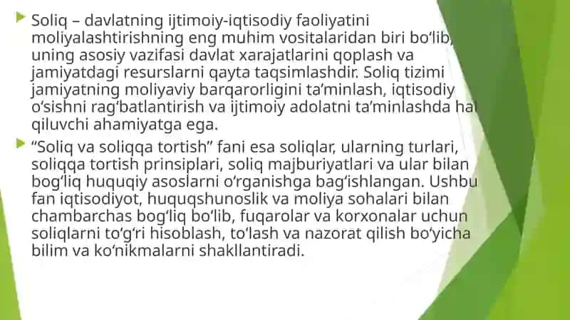 Soliq va soliq qo`yish faniga kirish 3