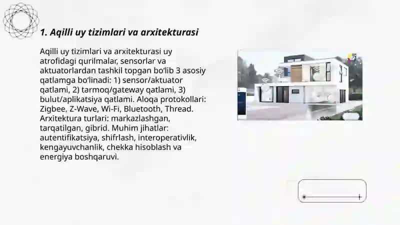 Aqilli uy tizimlari va arxitekturasi 3
