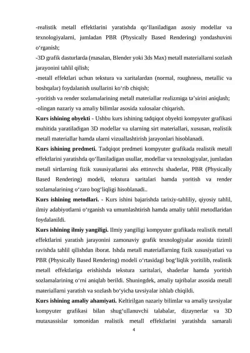 REALISTIK METALL EFFEKTLLARINI AMALIY YARATISH USULLARI 3