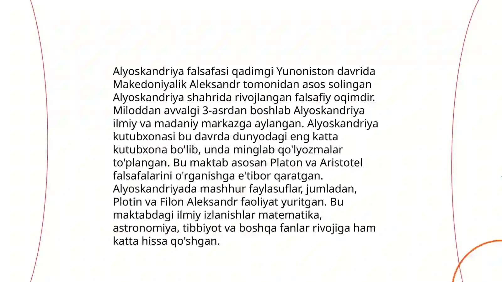 Alyoskandriya falsafasi 3