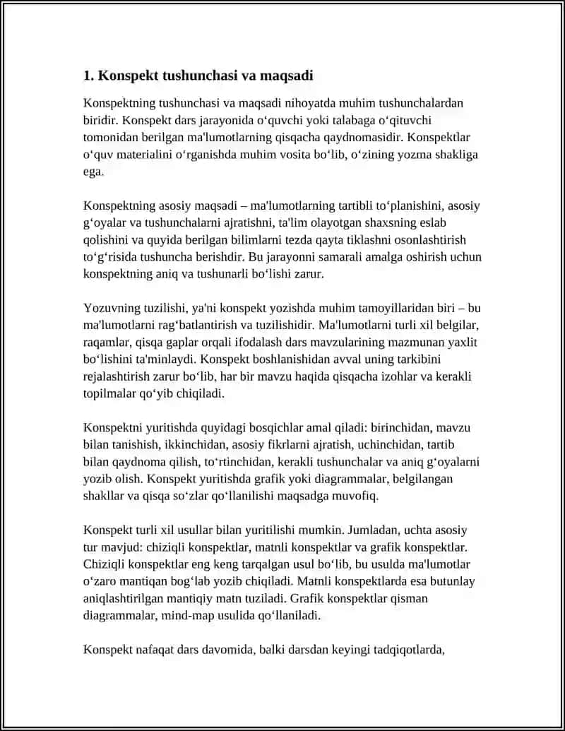 KONSPEKT TURLARI 3