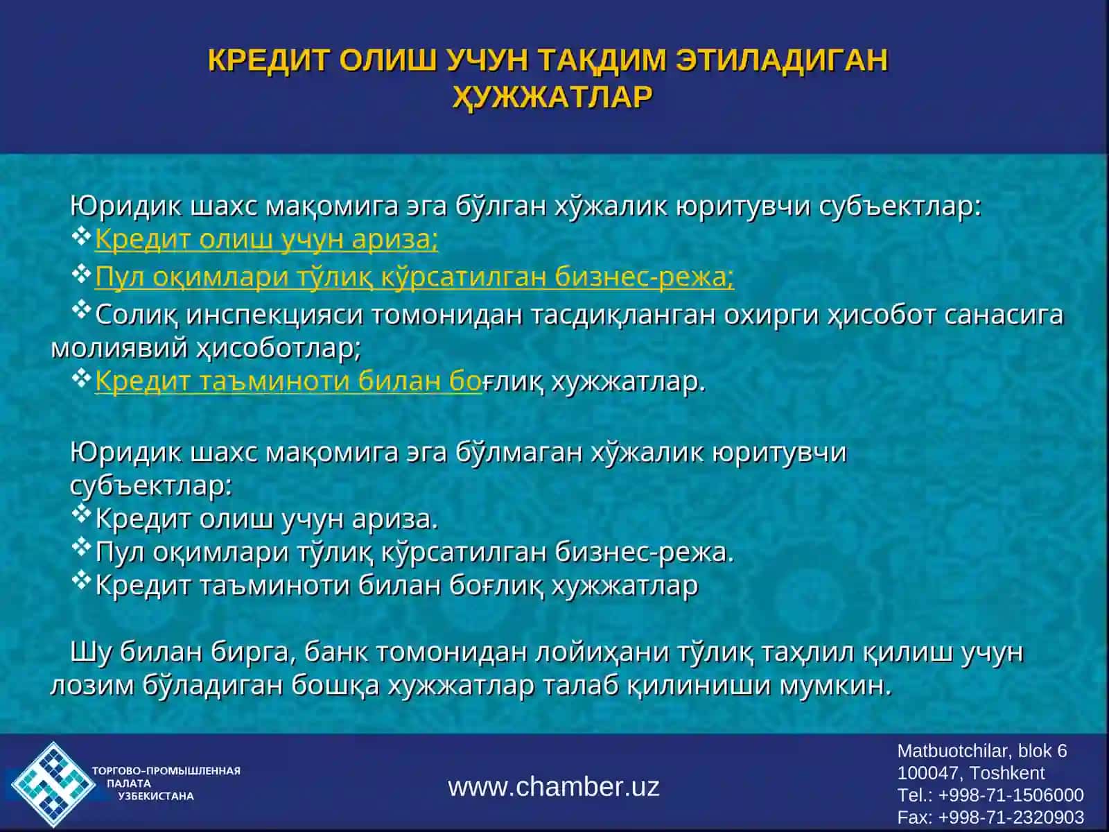 КИЧИК БИЗНЕС ВА ХУСУСИЙ ТАДБИРКОРЛИК РИВОЖИДА 3