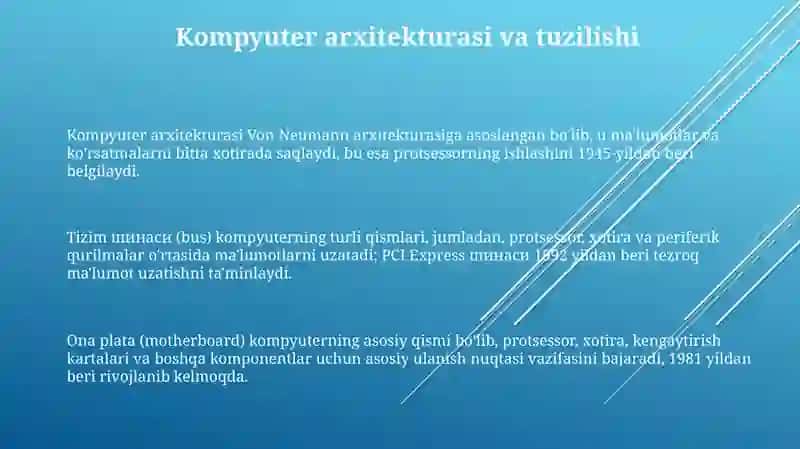 Shaxsiy kompyuterning tuzilishi va arxitekturasi 3
