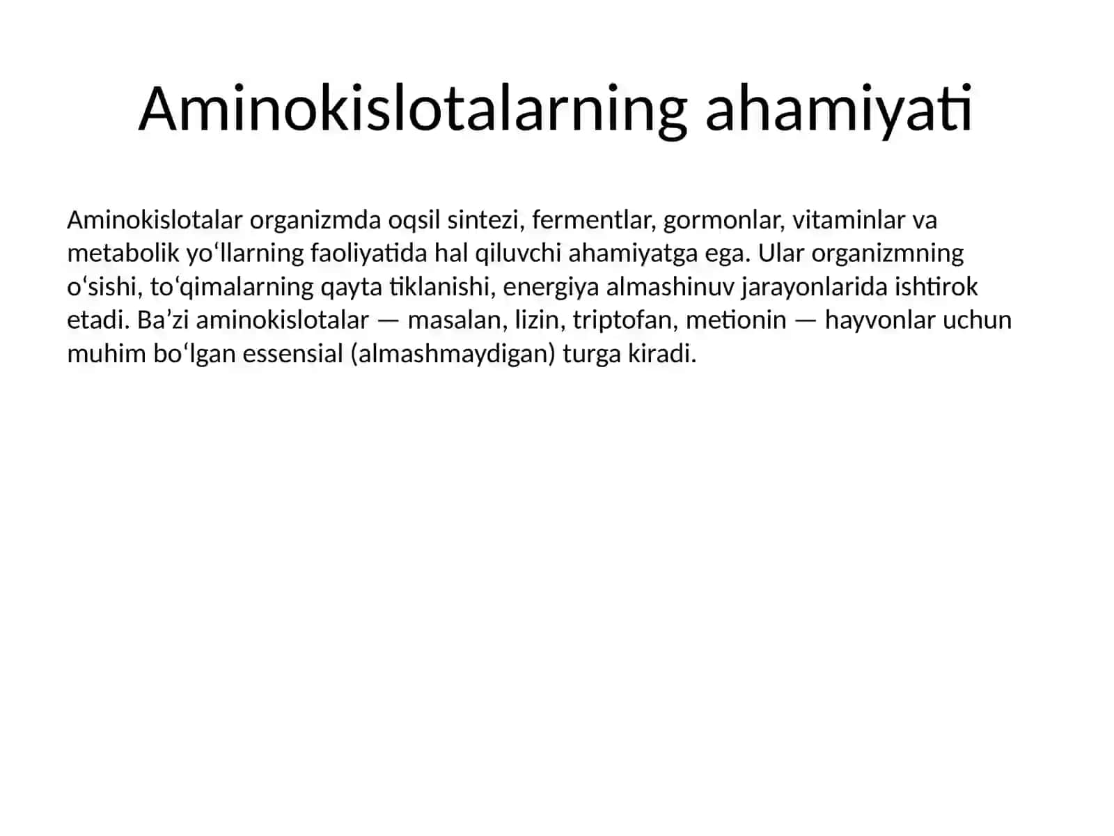 Aminokislotalarni ishlab chiqarish usullari 3