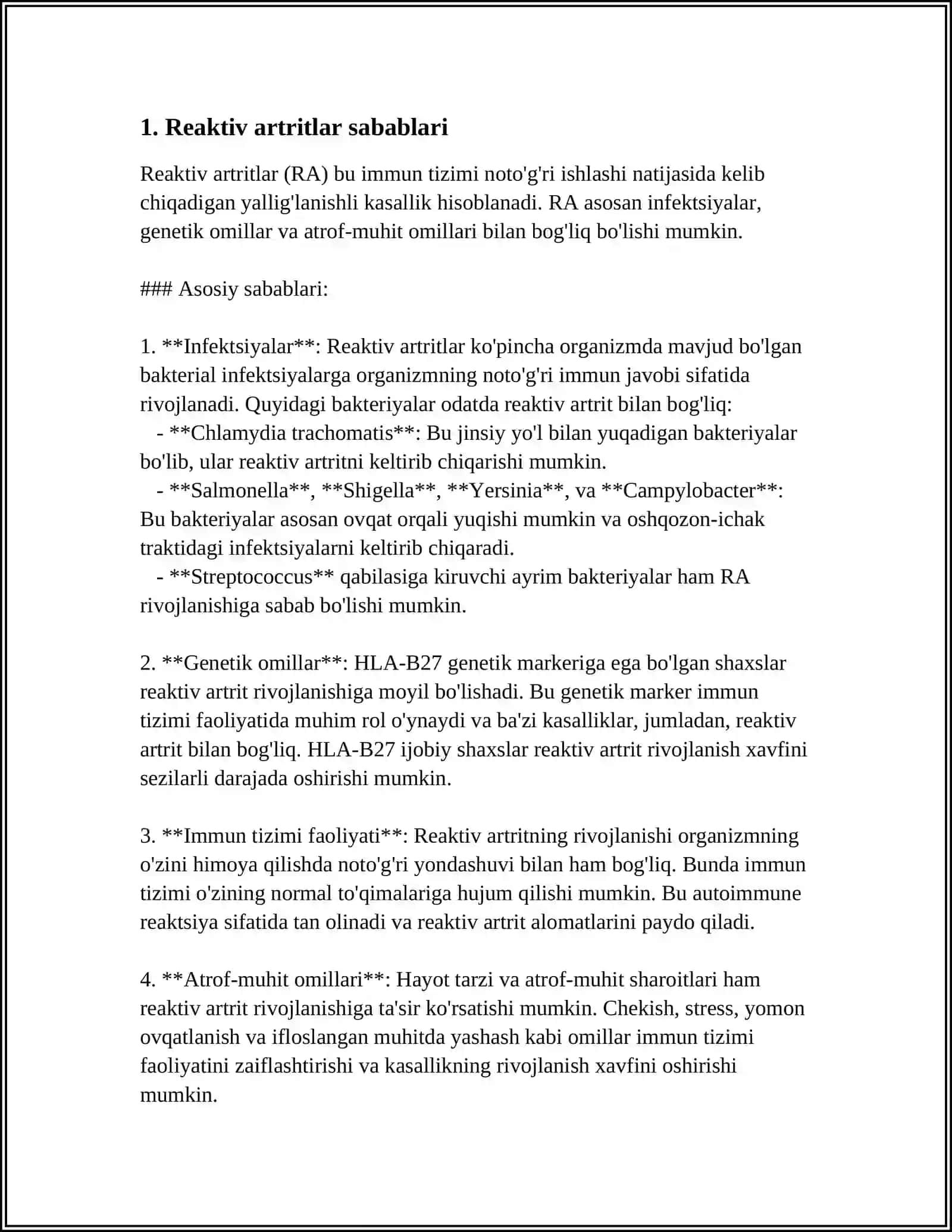 REAKTIV ARTRITLAR 3