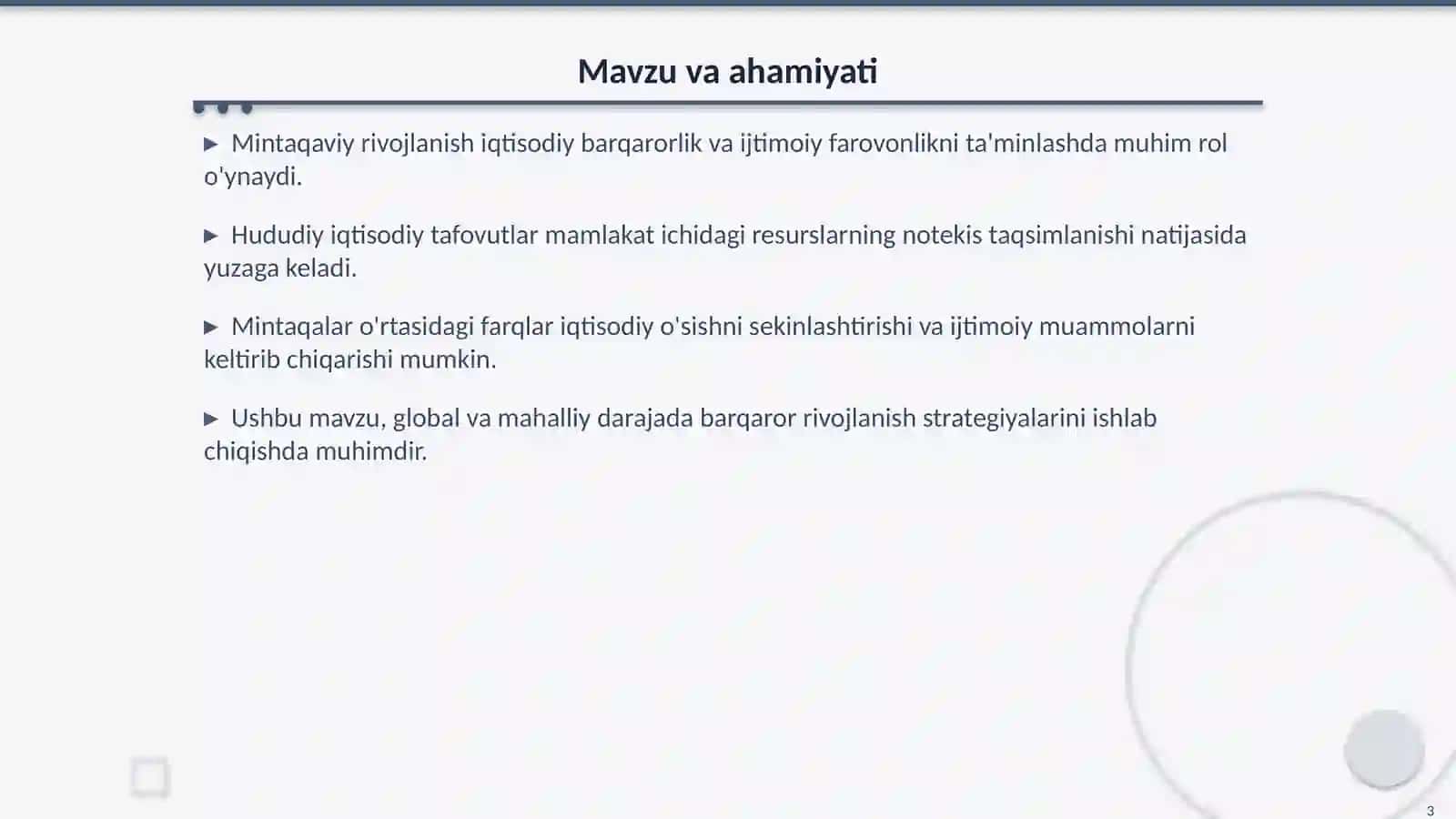 Mintaqaviy rivojlanish va hududiy iqtisodiy tafovutlar 3