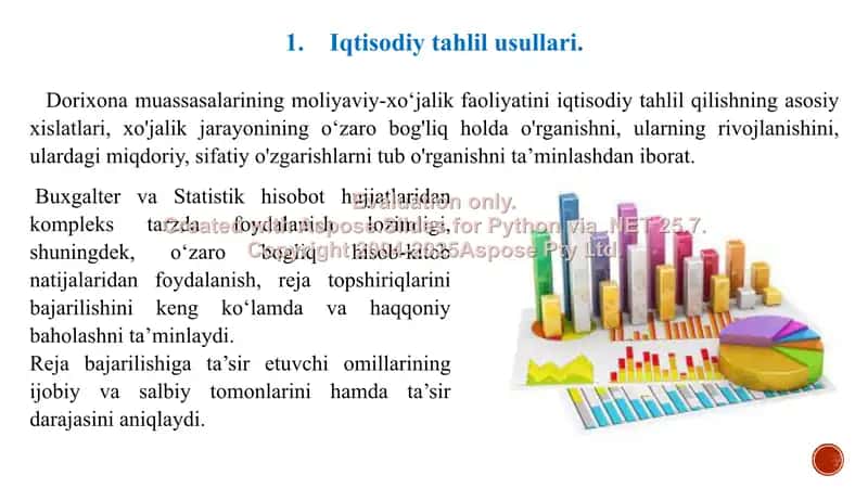 Dorixonaning moliyaviy xo'jalik faoliyati. 18-amaliy mashg’ulot taqdimoti 18 bet. 3