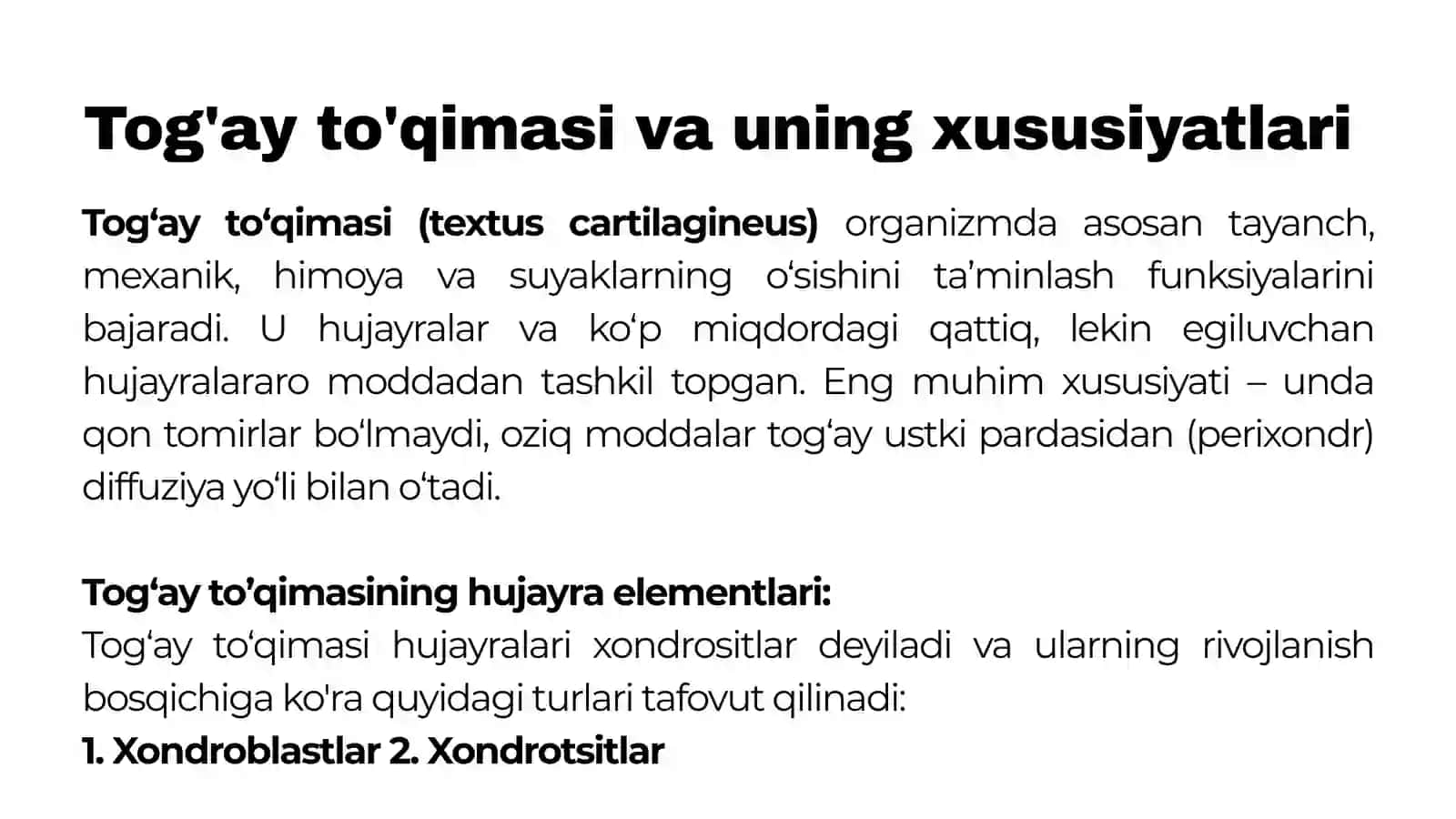 BIRIKTIRUVCHI TOʻQIMALAR TOG'AY VA SUYAK TOʻQIMASI 3