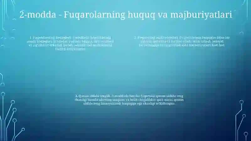 Fuqaro Muhofazasi ToʻGʻRisida"Gi Qonun Bandlarini OʻRganish 3