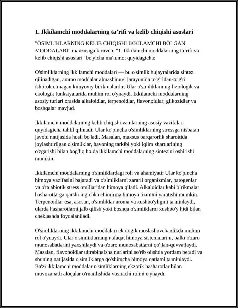 ÒSIMLIKLARNING KELIB CHIQISHI IKKILAMCHI BÒLGAN MODDALARI 3