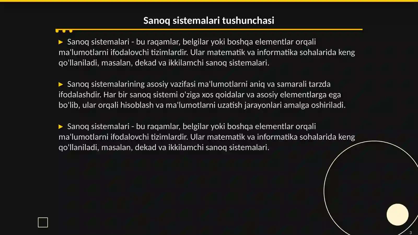 Sanoq sistemalari o‘rtasida o‘tkazish mashqlari 3