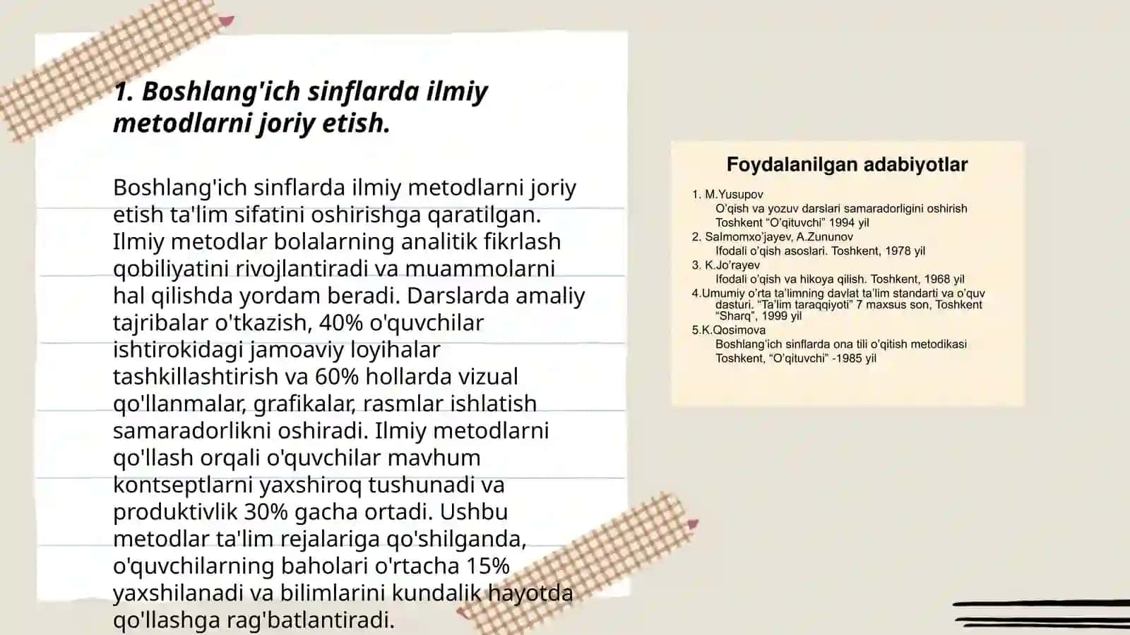 Boshlanģich sinflarda ta‘lim metodlari va vositalar 3
