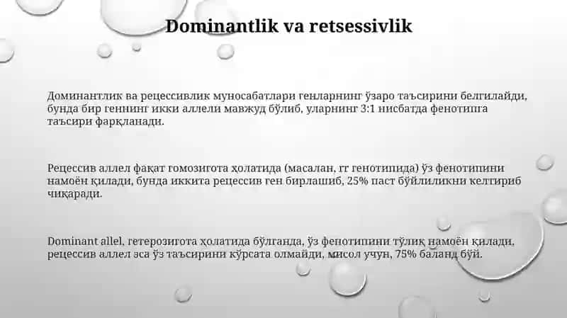 G. Mendel qonunlari 3